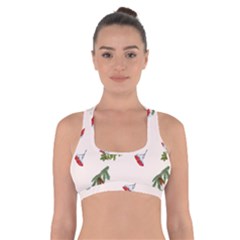 Rowan Branches And Spruce Branches Cross Back Sports Bra by SychEva