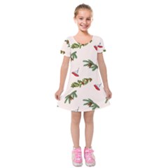 Rowan Branches And Spruce Branches Kids  Short Sleeve Velvet Dress by SychEva