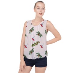 Rowan Branches And Spruce Branches Bubble Hem Chiffon Tank Top by SychEva