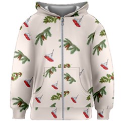 Rowan Branches And Spruce Branches Kids  Zipper Hoodie Without Drawstring by SychEva