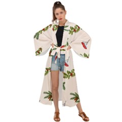 Rowan Branches And Spruce Branches Maxi Kimono by SychEva