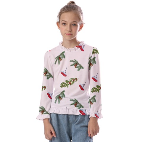 Rowan Branches And Spruce Branches Kids  Frill Detail Tee by SychEva