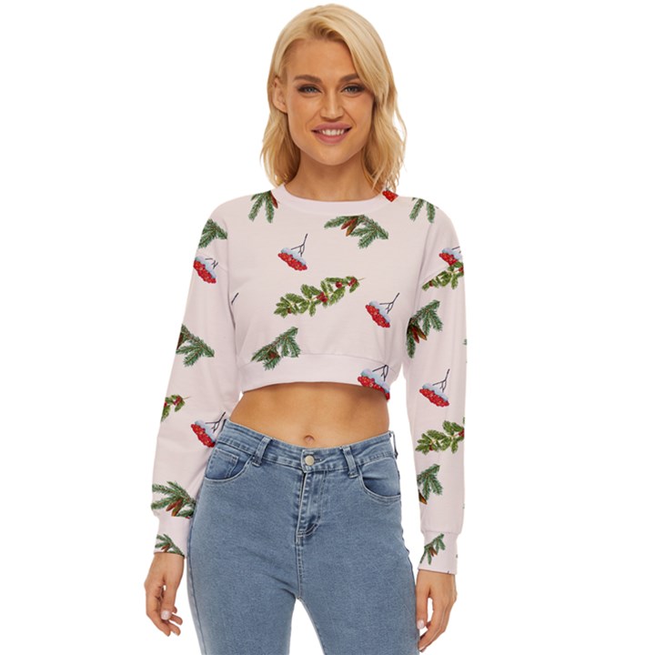 Rowan Branches And Spruce Branches Lightweight Long Sleeve Sweatshirt