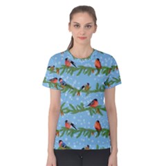 Bullfinches On Spruce Branches Women s Cotton Tee