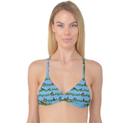 Bullfinches On Spruce Branches Reversible Tri Bikini Top by SychEva