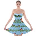 Bullfinches On Spruce Branches Strapless Bra Top Dress View1