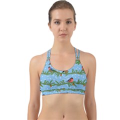 Bullfinches On Spruce Branches Back Web Sports Bra by SychEva