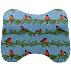 Bullfinches On Spruce Branches Head Support Cushion by SychEva