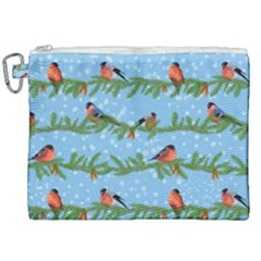 Bullfinches On Spruce Branches Canvas Cosmetic Bag (xxl) by SychEva