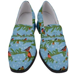 Bullfinches On Spruce Branches Women s Chunky Heel Loafers by SychEva