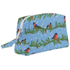 Bullfinches On Spruce Branches Wristlet Pouch Bag (large) by SychEva