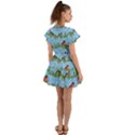 Bullfinches On Spruce Branches Flutter Sleeve Wrap Dress View2