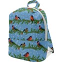 Bullfinches On Spruce Branches Zip Up Backpack View1