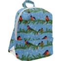 Bullfinches On Spruce Branches Zip Up Backpack View2