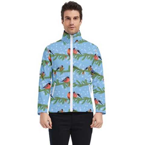 Bullfinches On Spruce Branches Men s Bomber Jacket by SychEva