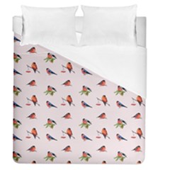 Bullfinches Sit On Branches Duvet Cover (queen Size) by SychEva