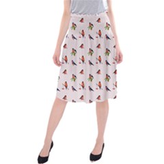 Bullfinches Sit On Branches Midi Beach Skirt by SychEva