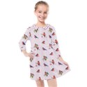 Bullfinches Sit On Branches Kids  Quarter Sleeve Shirt Dress View1