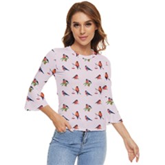 Bullfinches Sit On Branches Bell Sleeve Top