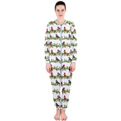 Bullfinches On The Branches Onepiece Jumpsuit (ladies)  by SychEva