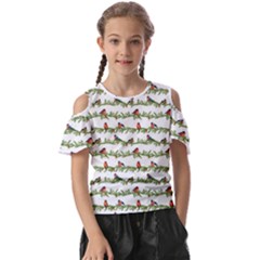 Bullfinches On The Branches Kids  Butterfly Cutout Tee by SychEva