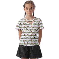 Bullfinches On The Branches Kids  Front Cut Tee