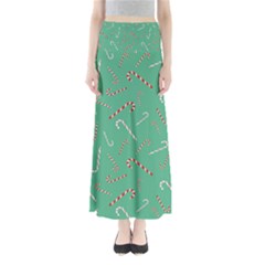 Sweet Christmas Candy Full Length Maxi Skirt by SychEva