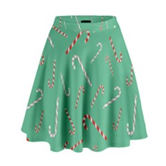 Sweet Christmas Candy High Waist Skirt by SychEva