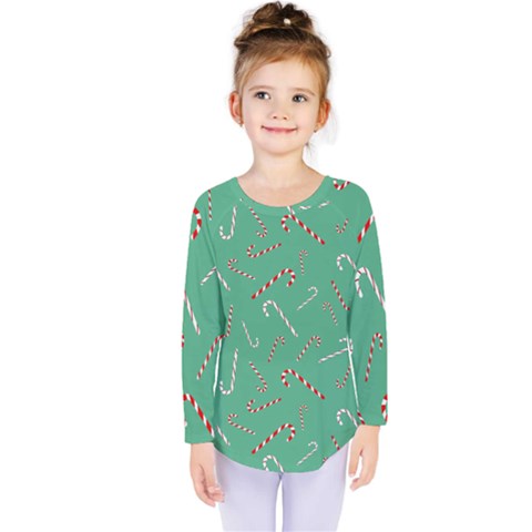 Sweet Christmas Candy Kids  Long Sleeve Tee by SychEva