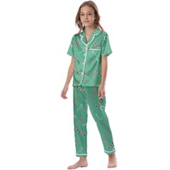 Sweet Christmas Candy Kids  Satin Short Sleeve Pajamas Set by SychEva