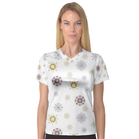 Magic Snowflakes V-neck Sport Mesh Tee by SychEva