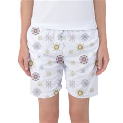 Magic Snowflakes Women s Basketball Shorts by SychEva