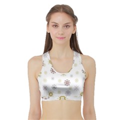 Magic Snowflakes Sports Bra With Border by SychEva