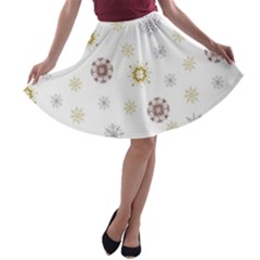 Magic Snowflakes A-line Skater Skirt by SychEva