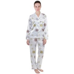 Magic Snowflakes Satin Long Sleeve Pajamas Set