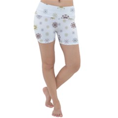 Magic Snowflakes Lightweight Velour Yoga Shorts by SychEva