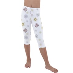 Magic Snowflakes Kids  Lightweight Velour Capri Leggings  by SychEva