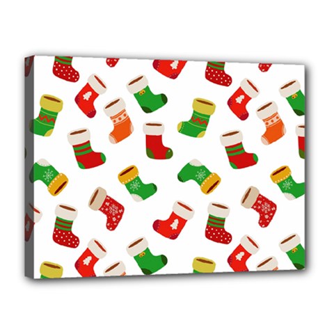 Christmas Socks  Canvas 16  X 12  (stretched) by SychEva