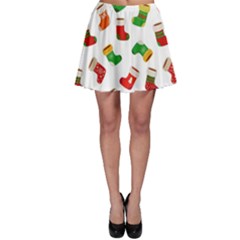 Christmas Socks  Skater Skirt by SychEva