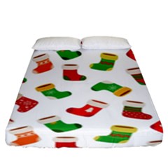 Christmas Socks  Fitted Sheet (king Size) by SychEva