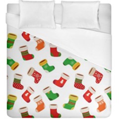 Christmas Socks  Duvet Cover (king Size) by SychEva