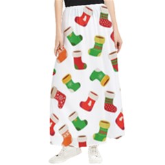 Christmas Socks  Maxi Chiffon Skirt