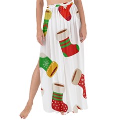 Christmas Socks  Maxi Chiffon Tie-up Sarong by SychEva