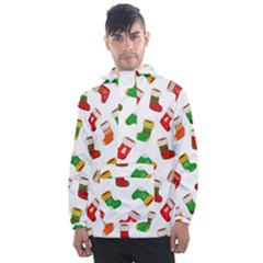 Christmas Socks  Men s Front Pocket Pullover Windbreaker by SychEva