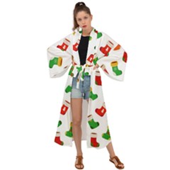 Christmas Socks  Maxi Kimono by SychEva