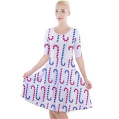 Christmas Candy Quarter Sleeve A-line Dress by SychEva