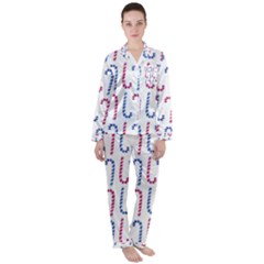 Christmas Candy Satin Long Sleeve Pajamas Set