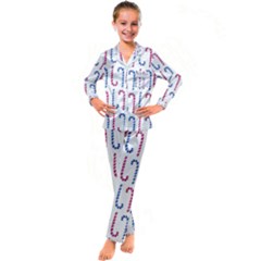 Christmas Candy Kid s Satin Long Sleeve Pajamas Set by SychEva