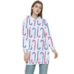 Christmas Candy Women s Long Oversized Pullover Hoodie by SychEva