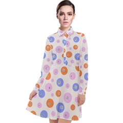 Colorful Balls Long Sleeve Chiffon Shirt Dress by SychEva